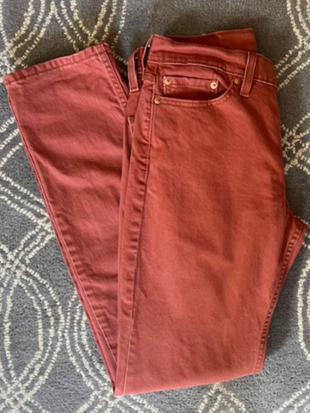 Levi 511  Straight Leg Burnt Orange Slim Red Tag Jeans  Women W30 L32